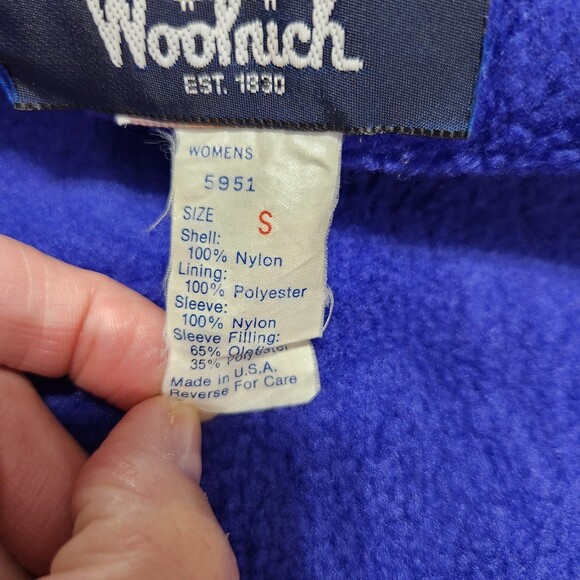 VTG Woolrich women's faux sherpa fleece utility bomber jacket aqua size S - Picture 2 of 11